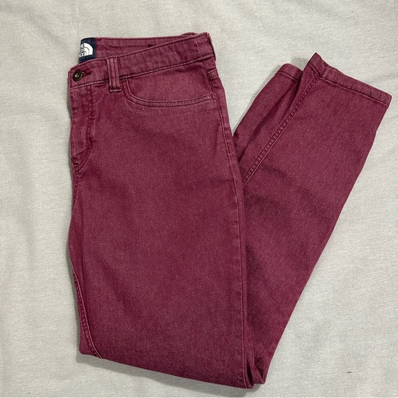 The North Face size 10 jeans, brick color, cotton blend, ankle, spring, autumn - Picture 1 of 16
